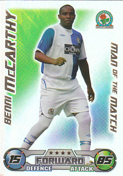 Benni McCarthy Blackburn Rovers 2008/09 Topps Match Attax Man of the Match #369